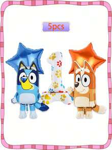 Bluey Party Balloons Party Decorations Cute Polka Dot Footprints Birthday Numbers 1-9 Party Decorations Party Small Gift Bluey Character Birthday Balloon Set Beautiful Balloon Party Arrangement - Multicolor - View 6