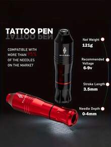 SUANGL Wireless Tattoo Gun Kit, Portable Tattoo Gun Set, 1000mAh Rechargeable Lithium Battery, 5-Hour Battery Life, Digital Screen Display, Complete Tattoo Gun Set Suitable For Beginners And Tattoo Artists, For Gift Wireless Tattoo Machine - Nhiều màu - Xem 5