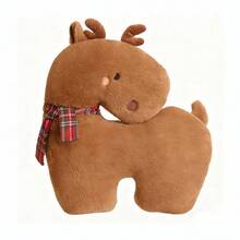 Almohada navideña de peluche con diseño de Papá Noel, muñeco de nieve, árbol de Navidad o reno. Suaves y adorables, ideales para decorar tu hogar en estas fiestas. - Blanco - Ver 6