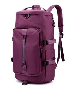 Large Capacity Travel Backpack With Shoe Compartment, Water-Resistant Cylinder Gym Duffel Bag, Convertible Sports Weekender Overnight Bag For Men & Women - Multicolor - View 8