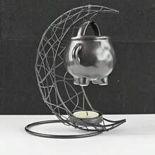 1pc Elegant Metal Hanging Incense Burner With Lid - Modern Craftsmanship, Ideal For Home Decor And Gifting, Also Suitable For Meditation, Yoga And Ramadan Decoration - Multicolor - View 8