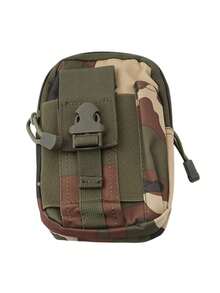 1pc Unisex Tactical Waist Pack | Durable Canvas Material, Black, Multi-Compartment/Pocket, Secure Zipper, Adjustable Waist/Chest/Wrist Strap, Sturdy And Durable, Suitable For Outdoor Sports, Hiking, Jogging, Travel, Climbing (Zipper Direction Random) - Black - View 11