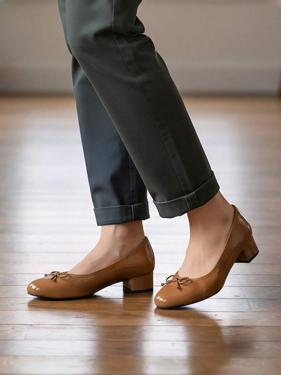 High Heel Women Shoes, Comfortable PU Leather Glossy Version, Suitable For Commuting, Holiday, Wedding, Party, Office, All Seasons - Camel - View 1