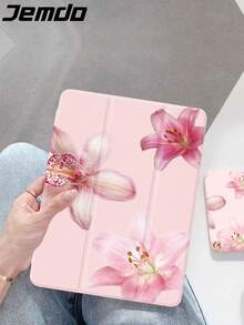 1个粉色夏威夷芙蓉花印花平板电脑保护套，兼容iPad 10.2英寸、iPad Pro 2021/2020、iPad第9/10代、iPad (A16) 11英寸/第11代（2025年）、Galaxy Tab A8 10.5英寸（2022年）、Matepad 10.4/Tab，防摔，带笔槽，支持睡眠/唤醒功能。 - 彩色 - 查看 6