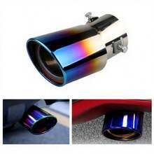 63mm Universal Stainless Steel Exhaust Muffler Tip, Suitable For Car Modification And Styling. This Rust-Resistant Exhaust Accessory Can Upgrade Your Vehicle. Perfectly Enhance The Car's Appearance, Add A Sporty Vibe, And Effectively Reduce Noise. - Multicolor - View 12