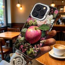 Funda de Teléfono Diseño Floral Rosa de Apple para Modelos de  y  Adecuada para Todas las Estaciones Opción de Regalo Ideal - Negro - Ver 6