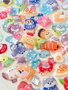 1张3D水晶贴纸 - 柴犬、猫、兔子、猫头鹰，3D贴纸，适用于剪贴簿、日记、儿童奖励、礼物