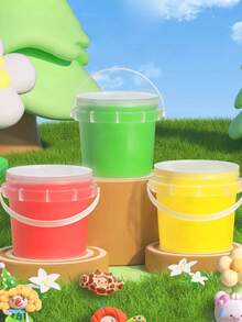10pcs Transparent Slime Containers With Lids And Handles, Plastic Storage Jars, Clear Slime Storage Boxes For Storing And Organizing Slime DIY Arts & Crafts, Paints, Small Tools, Parts, Craft Supplies - Clear - View 4