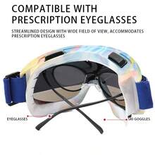 Panoramic Multi-Function Ski Goggles - Ultra-Soft TPU Frame With Adjustable Headstrap And Lightweight Design - Comfortable Fit For Skiing, Snowboarding, Motorcycling, And Outdoor Sports - Pink, Ski Accessories, Fashion Eyewear, Durable Lenses - Pink - View 3