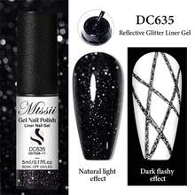 Mtssii Black Reflective Glitter Liner Gel Nail Polish Bright Sparkling French Pink Paint Spider Liner Gel Semi Permanent Nail Painting UV Gel Superflash Style Pull Line Graffiti Painting Stripe DIY French Nail Design Soak Off Nail Vanish Nail Supplies - 黑色 - 查看 2