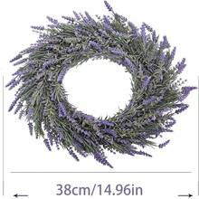 1个，14.96英寸薰衣草花环，人造花环，适合室内外装饰，塑料材质，免维护且经久耐用。是装饰门廊、楼梯扶手和户外空间的理想之选。 - 淡紫色 - 查看 12