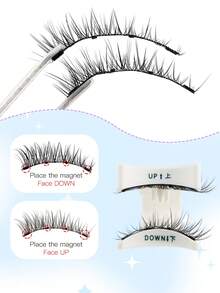 1 Cặp Lông Mi Giả Ngắn Tự Nhiên Từ Tính Kèm 1 Kẹp, Lông Mi Giả Làm Thủ Công, Không Cần Keo Dán, Thích Hợp Sử Dụng Hàng Ngày - Kiểu tóc ngắn tự nhiên - Xem 6