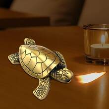Torch Lighter, Creative Desktop Golden Turtle Butane Lighter, Super Cool Portable Gas Lighter(No Butane), Adjustable Soft Flame Lighter, Refillable Butane Lighter, Gifts For Men Women Friends, Holiday Gifts, Without Battery - Bronze Color - View 5