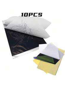 10pcs Tattoo Transfer Papers, Tattoo Stencil Transfer Paper, Copy Paper, Tattoo Supplies, 4 Layers A4 Size, Suitable For All Kinds Of Creative Patterns, Compatible With Most Of The Transfer Machines, Tattoo Transfer Machine Accessories, A Must-Have For Tattoo Artists To Create High-Quality Tattoos, Gifts - Multicolor - View 11