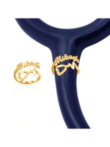 1 件个性化听诊器，不锈钢 DIY 个性化生日花，姓名听诊器 ID 标签配件环，不锈钢，休闲，中性，时尚，定制，个性化，独特，他的理想礼物，她的理想礼物，周年纪念，生日，毕业典礼，家庭主妇，男士和女士的个性化礼物 - 彩色 - 查看 11