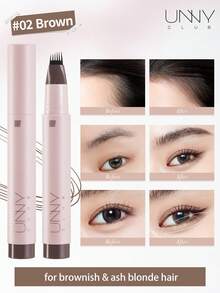 UNNY CLUB Pensil Alis Cair 6 Ujung, Cocok untuk Bulu Mata Bawah & Eyeliner, Riasan Alis Alami, Tahan Lama, Ringan & Halus, Tahan Air & Tahan Keringat - #02 Coklat - View 11