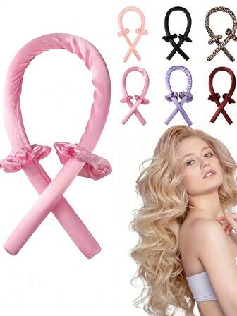 3 Pieces Set Of Women's Satin No Perm Curly Hair Headband, Large Curling Iron Curling Iron, Self Holding Curling Iron Kit, Salon Grade Curling Iron For Diy Hairstyles, Non Thermal Curling Iron, Curling Iron, Heating Curling Iron, Hair Salon Beauty Products And Accessories