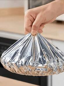 10/20/30PCS Reusable Aluminum Film Insulation Cover, Aluminum Foil Food Cover, Kitchen Preservation Insulation Film Stretch Cover, Durable Insulation For Fruits, Meals, Tableware, Insulated Food Containers, Meal Insulation, Reflective Surface, Heat-Resistant Cover