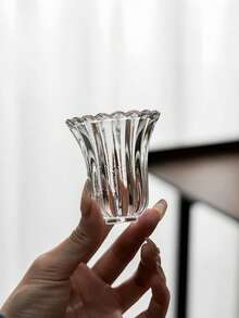 1 Set Lotus Petal Shaped Glass Tea Cup & Saucer Set, Japanese Retro Style Tea Cup & Saucer Set, Vintage Inspired Tea Cup & Saucer Set For Restaurant, Living Room, Tea House - Transparent - View 10