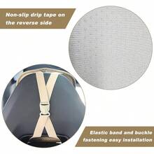 2 fundas para reposacabezas de asiento de coche, transpirable, flexible, para reposacabezas de automóvil, almohadilla acogedora para invierno, con correas elásticas, protector de reposacabezas a - Beige, sudadera - Ver 2