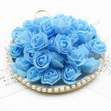 150PCS Heads Artificial Foam Flowers Bouquet MINI Teddy Bear Of Roses DIY Wreath Material Candy Box Accessories Home Wedding Decoration Bride Wrist Flower Chest Flower Headflower Material Valentine's Day New Year Decoration Birthday Party Cake Accessories - 150Pcs - View 17