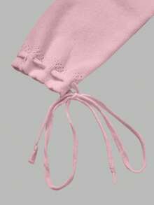 Đầm dệt kim cổ vuông màu trơn kiểu vintage mùa thu 2025 dễ thương với nơ - Đầm chữ A ôm dáng, thích hợp cho mùa tựu trường, có chi tiết buộc dây, phù hợp cho Giáng sinh và Năm mới. - Hồng - Xem 10