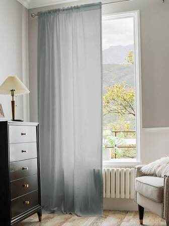 1 pieza Cortina gris claro transparente, cortina minimalista moderna semi-opaca para iluminación brillante, adecuada para ventanas y puertas de la sala de estar, dormitorio y cocina, disponible en múltiples tamaños