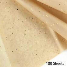 50/100 Sheets Of Gold Glitter Tissue Paper - Light Brown With Gold Particles, High-Quality Decorative Wrapping Paper, Suitable For Gift Wrapping, Bouquets, Wedding Favors, Birthday Party Decorations, Valentine's Day And Holiday Gifts