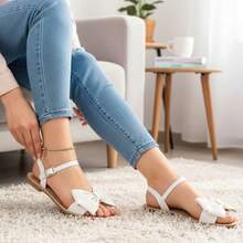 Sandalia Samar moño con pulsera, calzado elegante para cualquier ocasión - Blanco - Ver 2