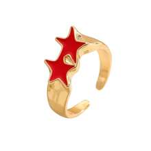 1 Piece - A Personalized Colorful Drop-Shaped Star Ring For Women, Featuring A And Niche Design With A Sophisticated Star-Shaped Opening. It Is Also Suitable As A Valentine's Day Gift And Can Be Worn Alone As An Accessory. - Multicolor - View 6