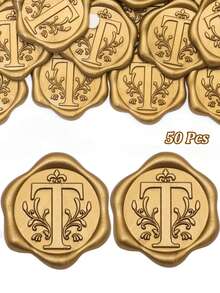 30/50 miếng dán niêm phong thư bằng sáp, nhãn dán sáp tự dính mạ vàng, nhãn dán niêm phong phong bì, nhãn dán mạ vàng, thích hợp cho thiệp Lễ Tạ ơn/gói quà/thiệp mời đám cưới, tiệc đính hôn, tiệc sinh nhật, Giáng sinh và các dịp khác. - Đồng - Xem 23