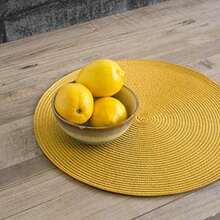 Now Designs Disko - Juego de 4 manteles Individuales Redondos, Color(Disko Honey) - Multicolor - Ver 2