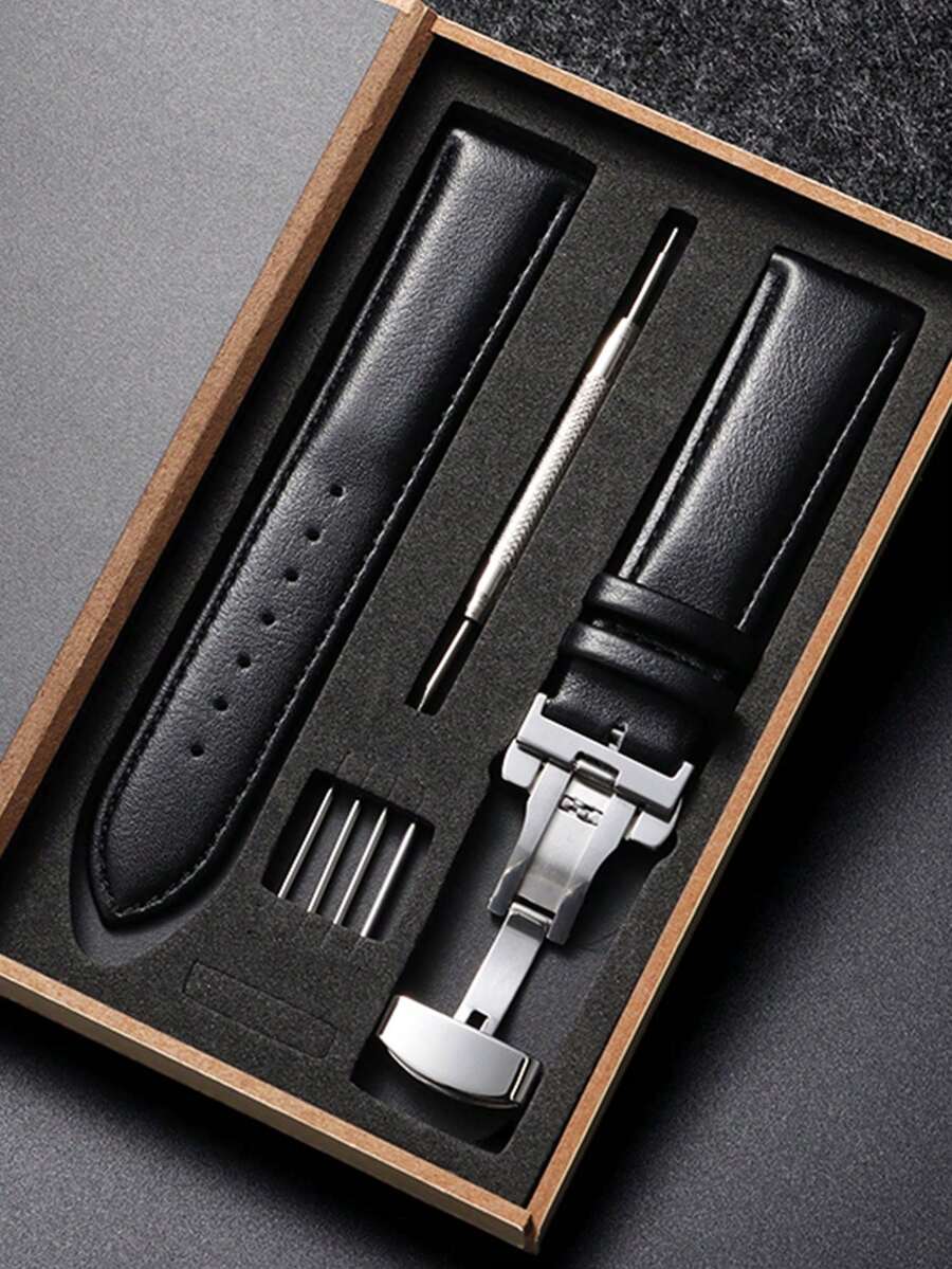 一套黑色鳄鱼纹PU皮革表带，兼容男女通用款Galaxy S2 S3 Classic/Watch 3 45mm/41mm、Galaxy GT 2 42mm/46mm、Bip/Active 2 40mm/44mm，快拆设计，适用于Watch 5/4/3/Gear S3/Watch 4/3/GT2-3 Pro Sport、Amazfit GTR 4/GTS 20mm/22mm，可作为2025年新年和情人节礼物。 - 黑色2 - 查看 1