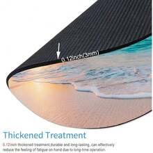 Round  Pad, Beach Premium-Textured  Mat, Washable Pads With Lycra Cloth, Non-Slip Rubber Base Small Pad, 7.9*7.9*0.12 Inches (Beach),11Beach - 11Bãi biển - Xem 3