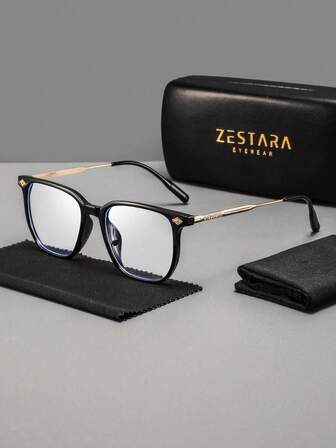 1 Pair Men's Plastic Frame Square Retro Minimalist Energetic Versatile Fashion Glasses, Suitable For College Lectures, Debates, Workplace Training, Interviews