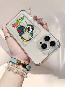 Funda de Teléfono Personalizada con Patrón de Auriculares, Funda Transparente Antigolpes de Cuatro Esquinas con Soporte para Tarjetas, Funda de Teléfono de TPU Suave que Puede Acomodar Tarjetas de Identificación y Tarjetas de Crédito, Protección Completa de Lente, Compatible con iPhone 16/16 Pro/16 Pro Max/16 Plus/15/15 Pro/15 Pro Max/15 Plus/14/14 Pro/14 Pro Max/14 Plus/13/13 Pro/13 Pro Max/12/12 Pro/12 Pro Max - transparente - Ver 6