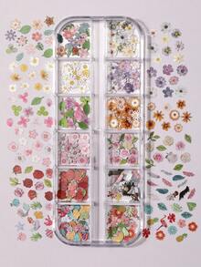 1 Box Spring & Summer Floral Nail Art Wood Pulp Stickers, Mixed Color Daisy & Rose Nail Accessories Nail Decorations Nails - Multicolor - View 3