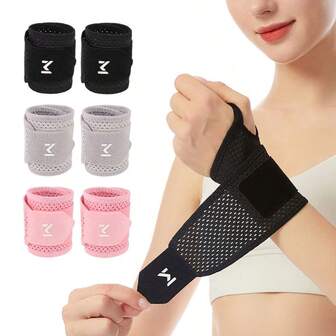 2 piezas Bandas deportivas de muñeca de malla transpirable, envoltura de muñeca de compresión ligera para bádminton, baloncesto, fitness