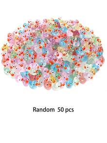 50pcs- Mini Glitter Ducks Colorful Resin Ducks,Miniature Glitter Duck Figures For DIY Crafts, Can Be Hidden Plastic Animal Figures, To Hide Plastic Animal Figures Or Dollhouse Micro Dollhouse Landscape Aquarium Decorations,Fairy Garden, Doll House - Multicolor - View 8