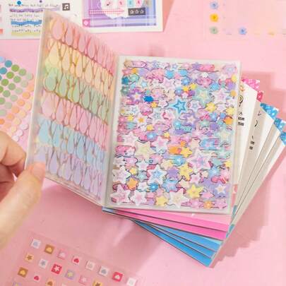 32 piezas/Libro, Set de 2 Libros, Set de regalo, Libro de pegatinas básicas de mascotas de vida colorida, Pegatinas decorativas para arte de uñas, fundas de teléfono, cuadernos, diarios, manualidades