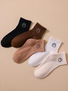 5 Pairs Women's Comfortable Soft Cartoon Short Socks, Suitable For Daily Wear, Autumn/Winter - Multicolor - View 4