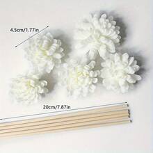 5pcs Incense Sticks & White Foam Flower Set. Incense Sticks, Foam Flower Incense Sticks, Natural Fiber Essential Oil Incense Sticks, Home Decor Accessories, Suitable For Bedroom, Office, Bathroom, Wedding Party, Etc.