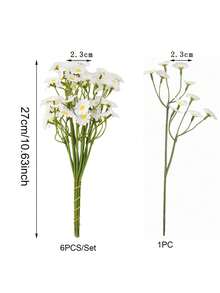 6pcs/Set Daisy Artificial Bouquet, European Style Living Room Dining Table Flower Arrangement, Home Artificial Flower Decor, Suitable For Weddings, Birthday Party Backgrounds, Wild Chrysanthemum Artificial Flowers