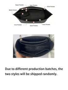 1pc Inner Bag Storage Bag,Felt Insert Purse Organizer With Zipper,Tote Handbag Liner Bag,Support Travel Portable Insert Purse Organizer,Makeup Bag,Handbag Inner Bag ,Large Capacity Support Bag ,Inner Lining Beige Multi Grid Felt Inner Bag Storage Bag,Simple Bag Middle Bag ,Sorting Storage Bag ,Makeup Bag Bag Organizer Winter(S/M/L/XL Size) - Multicolor - View 10