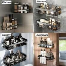 1PC Wall-Mounted Shower Caddy Hanging Portable Corner Shower Caddy Shower Shelf For Inside Shower Bathroom Organizers And Storage Bathroom Shower Shelves Accessories Bathroom Decor - 2pcs - 查看 5