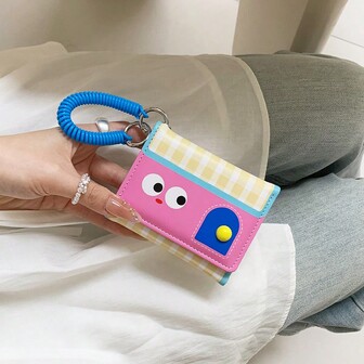 Monedero plegable de tres pliegues de colores de dopamina ~ Nuevo monedero de mujer de estilo de dibujos animados multicolor, cartera de mujer de alta gama, regalo para mujer, monedero de dinero, monedero mini, monedero, monedero pequeño, monedero lindo, monedero con muñequera, monedero para tarjetas, monedero para monedas, regalos, rellenos de calcetines, accesorios