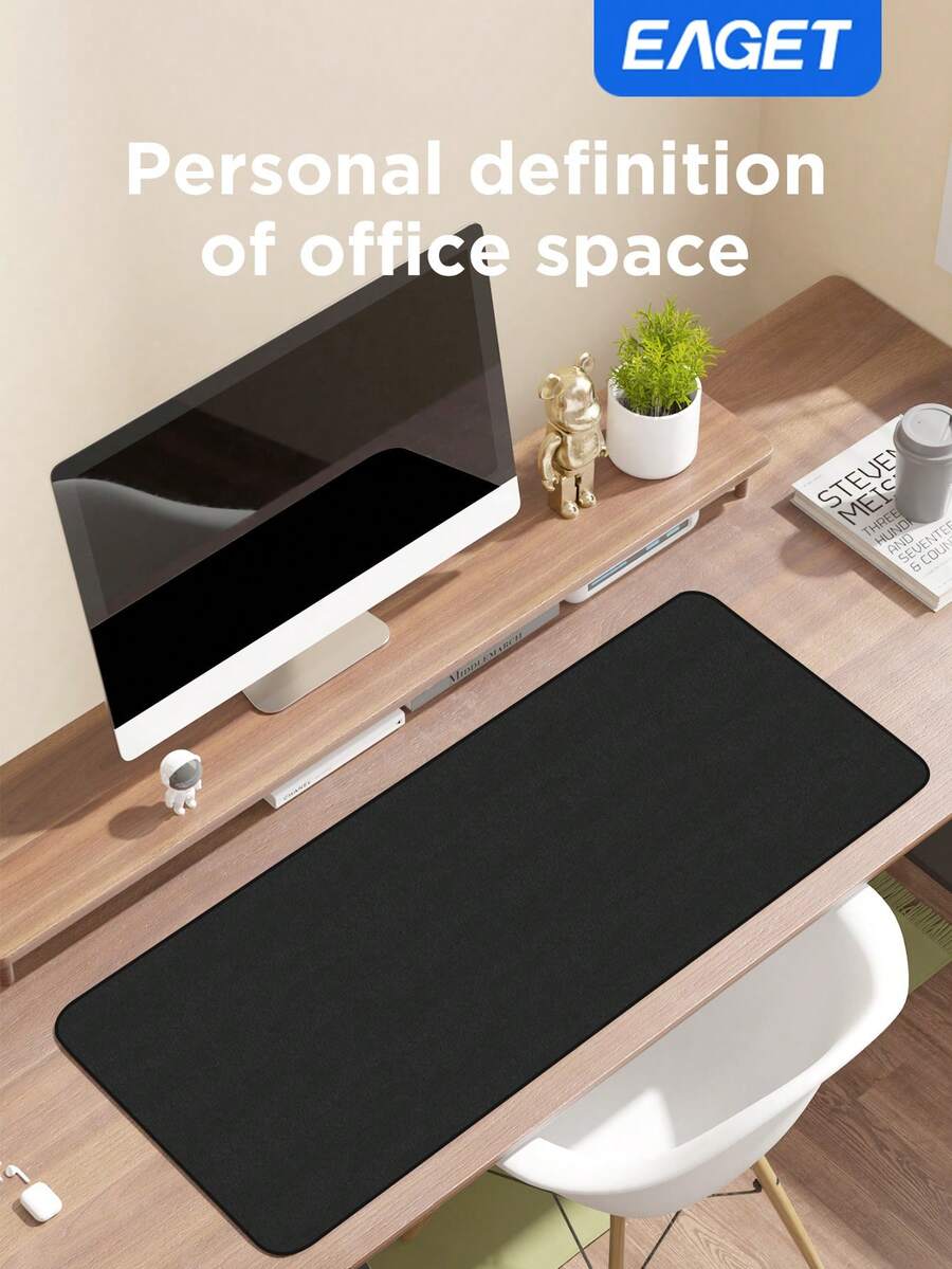 EAGET Large Gaming Mouse Pad 31.5 X 11.8 Inch Non-Slip Base With Stitched Edges Gaming Mouse Mat For Laptop,Compatible With Laser And Optical Mice - Black - Black - View 1