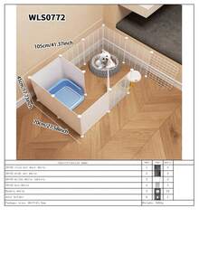 Valla para perros fácil de quitar, casa plegable para gatos con valla de patio, espacio interior grande ensamblado con área de caja de arena, zona de juego para perros pequeños, barrera de aislamiento para gatitos, jaula para perros - Multicolor - Ver 17