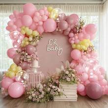 100 Peças Balões Rosa Pastel, Amarelo, Roxo, Azul, Branco, Balões Transparentes, Guirlanda Floral, Kit de Arco, Para Menino Bebê, Menina Bebê, Crianças, Aniversário de Damas, Chá de Bebê, Casamento, Revelação de Gênero, Decoração de Festa de Aniversário - Multicolorido - Visão 3