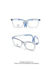 1pc Kids Fashion Square Frame Glasses, Non-Prescription, Anti-Slip, Flexible, Casual, Suitable For Boys And Girls - Elastic a - View 9